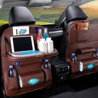 Car Seat Back Organizer with Foldable Table - Autoxmatch