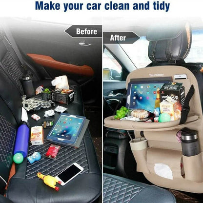 Car Seat Back Organizer with Foldable Table - Autoxmatch