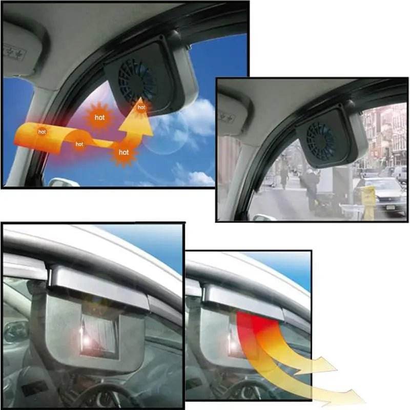 Car Solar Powered Portable Window Fan - Autoxmatch