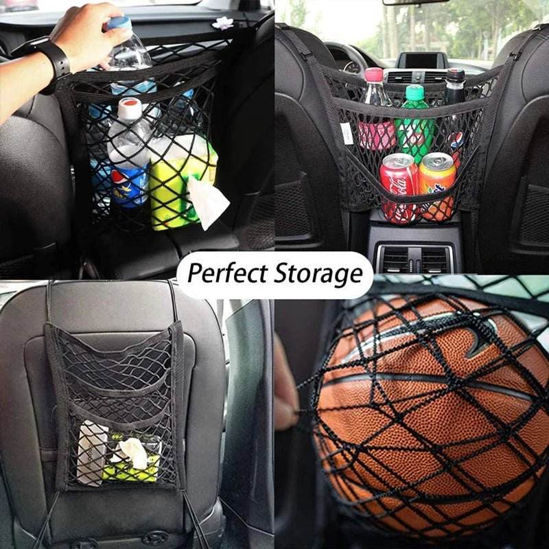 Car Storage Net Bag Between Seats - Autoxmatch