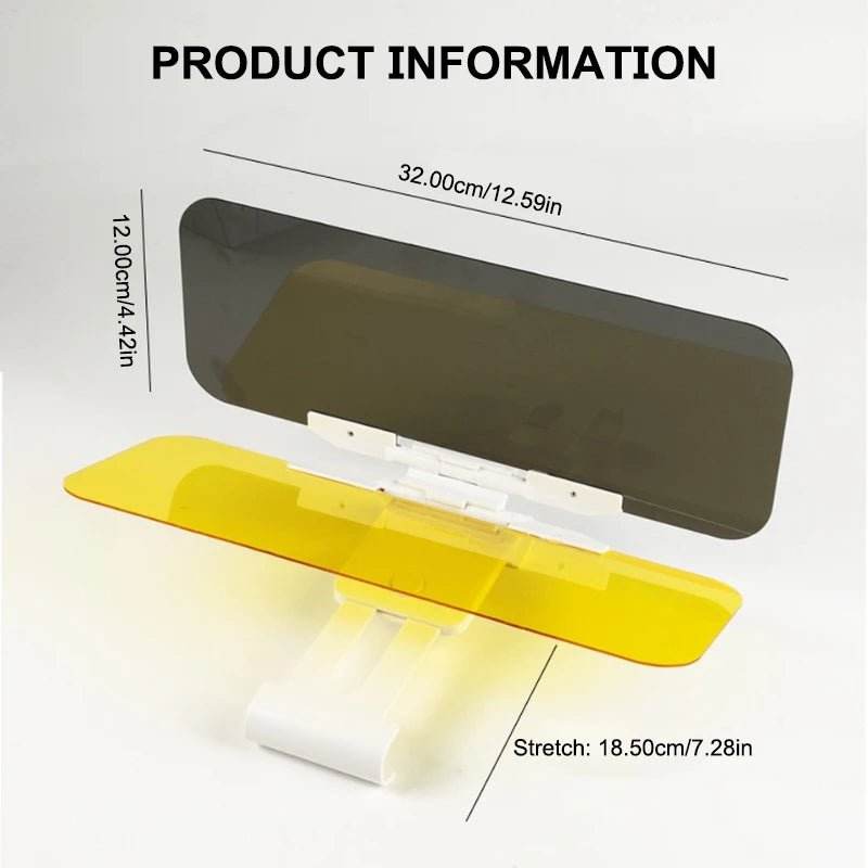 Car Sun Visor Anti Glare & Anti-Dazzle Day and Night Dual Sun Shade - Autoxmatch