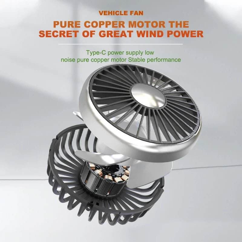 Car USB Dual Head Cooling Air Fan for Rear Seat - Autoxmatch