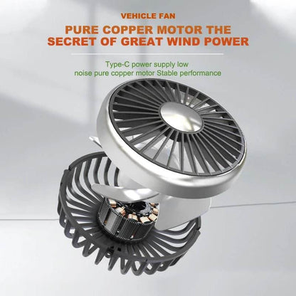 Car USB Dual Head Cooling Air Fan for Rear Seat - Autoxmatch