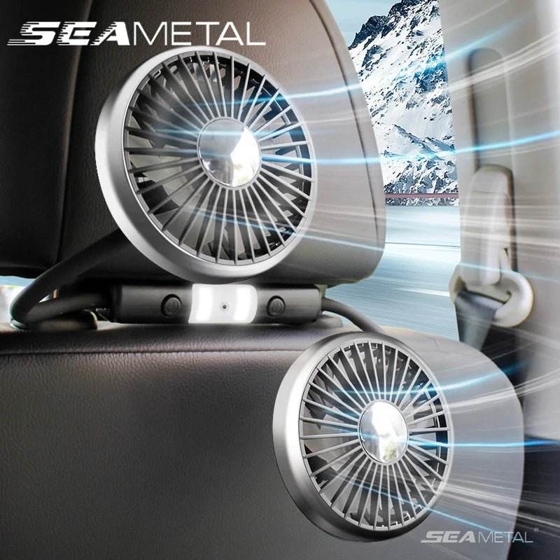 Car USB Dual Head Cooling Air Fan for Rear Seat - Autoxmatch