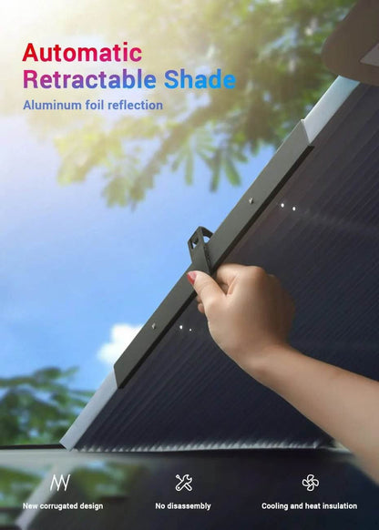 Front & Rear Car Windshield Sunshade Retractable Curtain - Autoxmatch