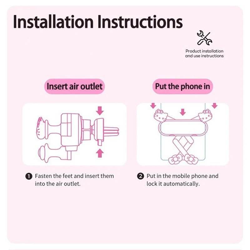 Hello Kitty Car Phone Holder Anti-Skidding Shockproof - Autoxmatch