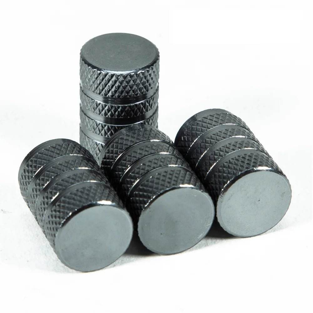 Knurling Style Car Tire Valve Stems Cap 4Pcs - Autoxmatch