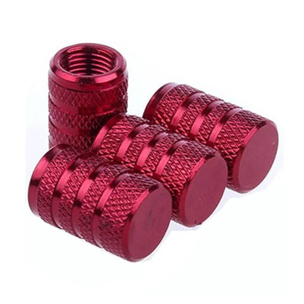 Knurling Style Car Tire Valve Stems Cap 4Pcs - Autoxmatch