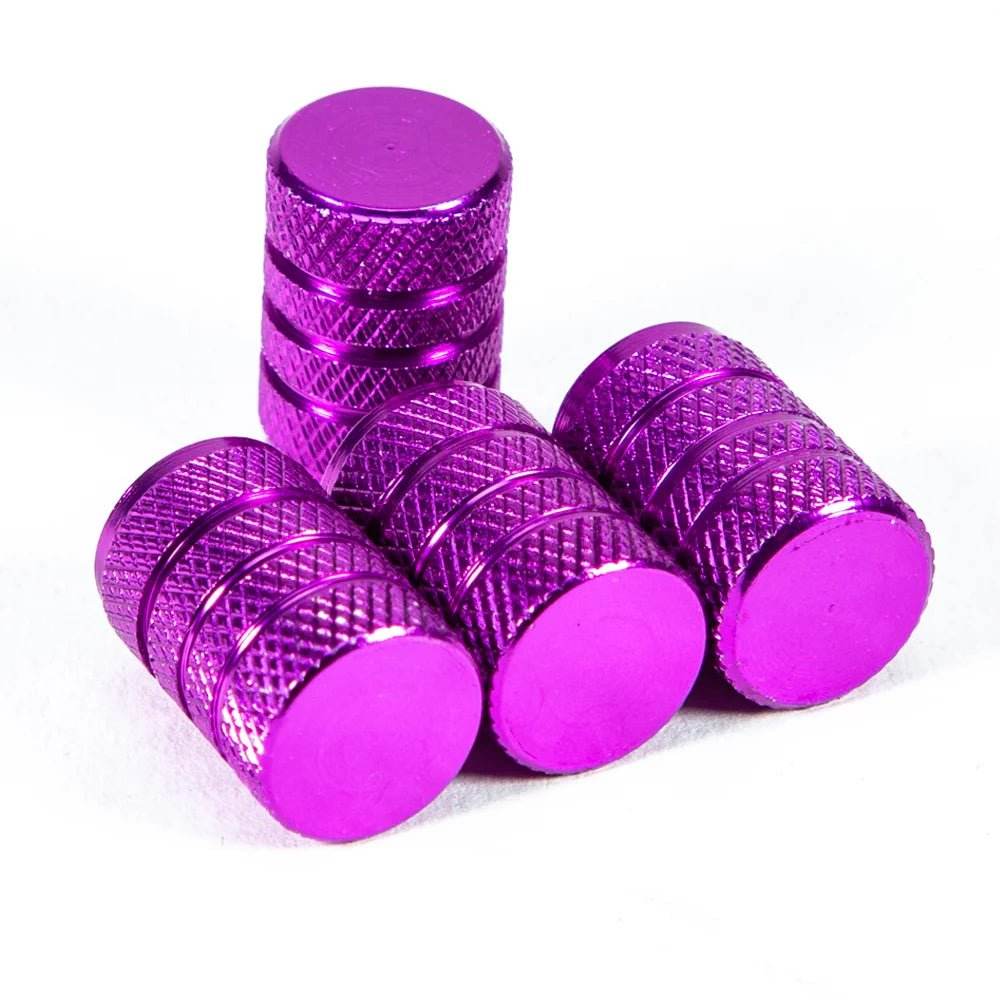 Knurling Style Car Tire Valve Stems Cap 4Pcs - Autoxmatch