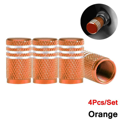 Knurling Style Car Tire Valve Stems Cap 4Pcs - Autoxmatch