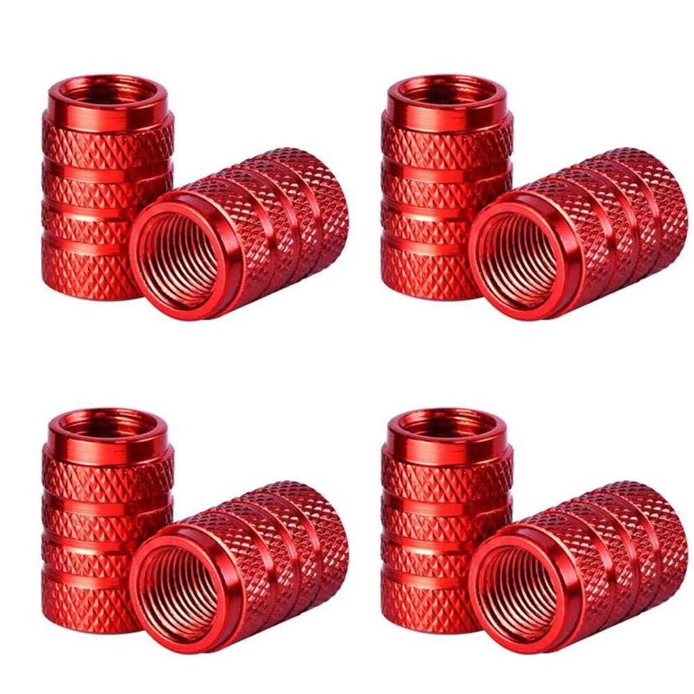 Knurling Style Car Tire Valve Stems Cap 4Pcs - Autoxmatch