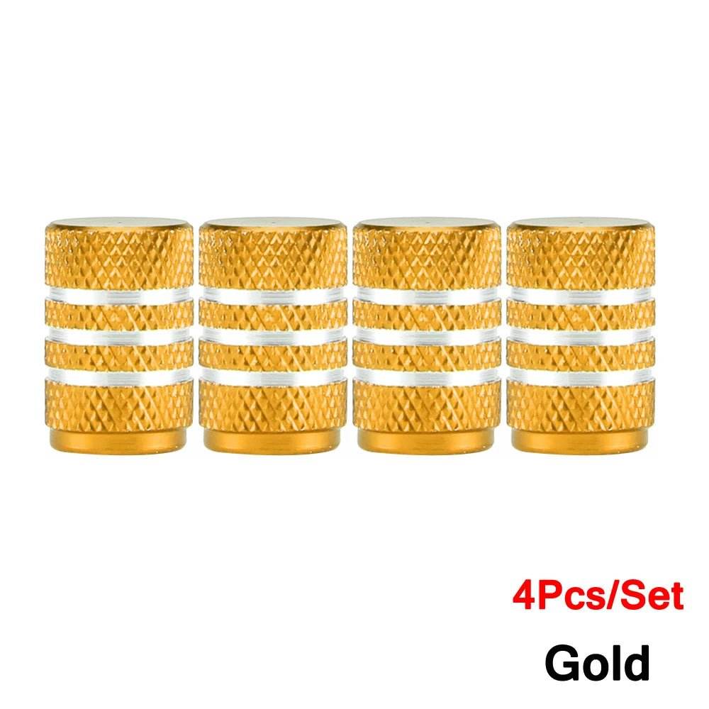Knurling Style Car Tire Valve Stems Cap 4Pcs - Autoxmatch