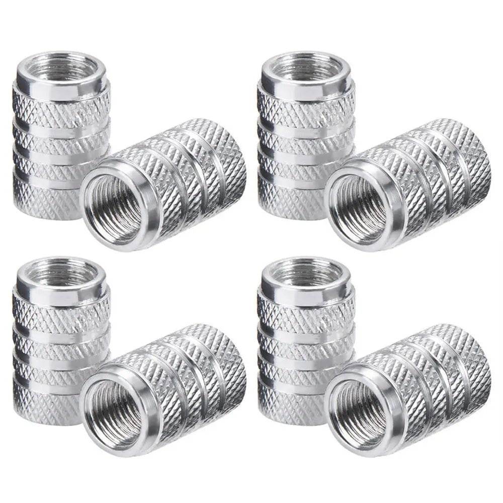 Knurling Style Car Tire Valve Stems Cap 4Pcs - Autoxmatch