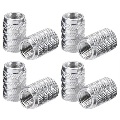 Knurling Style Car Tire Valve Stems Cap 4Pcs - Autoxmatch