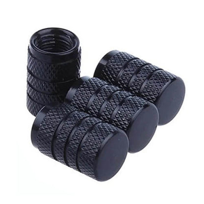 Knurling Style Car Tire Valve Stems Cap 4Pcs - Autoxmatch