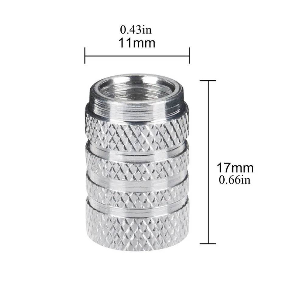 Knurling Style Car Tire Valve Stems Cap 4Pcs - Autoxmatch