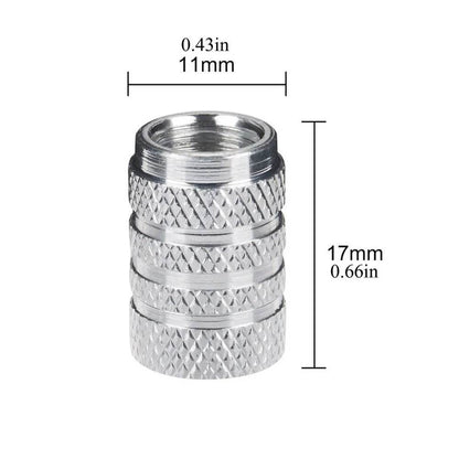 Knurling Style Car Tire Valve Stems Cap 4Pcs - Autoxmatch