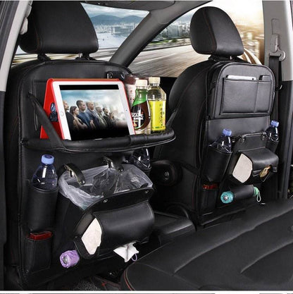 Leather Car Storage Bag - Multifunction Seat Back Tray - Autoxmatch