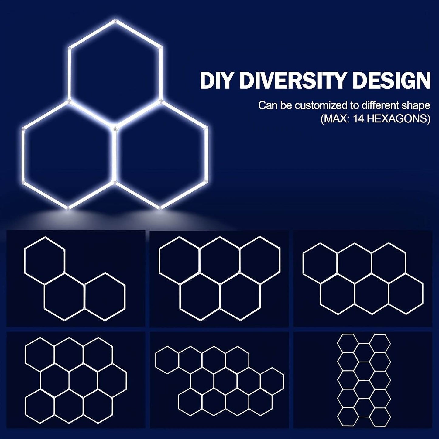 LED Hexagon Garage Lights - Autoxmatch