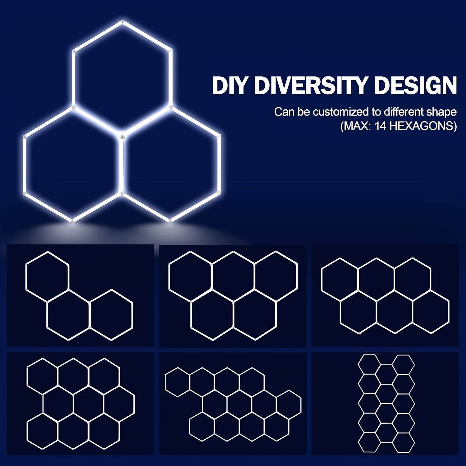 LED Hexagon Garage Lights - Autoxmatch