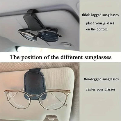 Magnetic Leather Sunglasses holder for Car 1Pcs - Autoxmatch