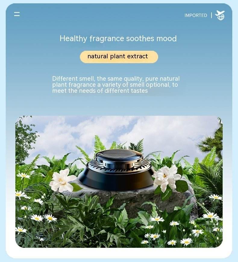 Portable Solar-Powered Kinetic Car Air Freshener | Double Ring Rotating Perfume & Fragrance Diffuser - Autoxmatch