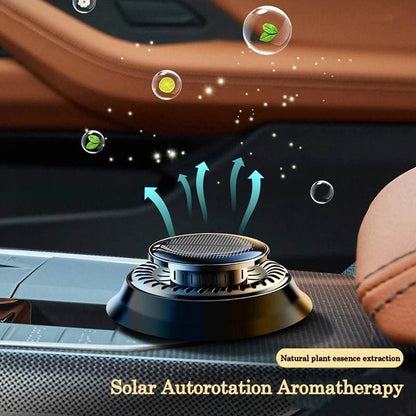 Portable Solar-Powered Kinetic Car Air Freshener | Double Ring Rotating Perfume & Fragrance Diffuser - Autoxmatch