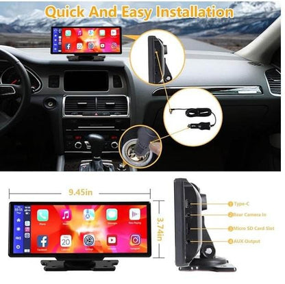 Portable Wireless CarPlay with 2.5K Camera - 9.3-Inch Ultra HD Android - Autoxmatch