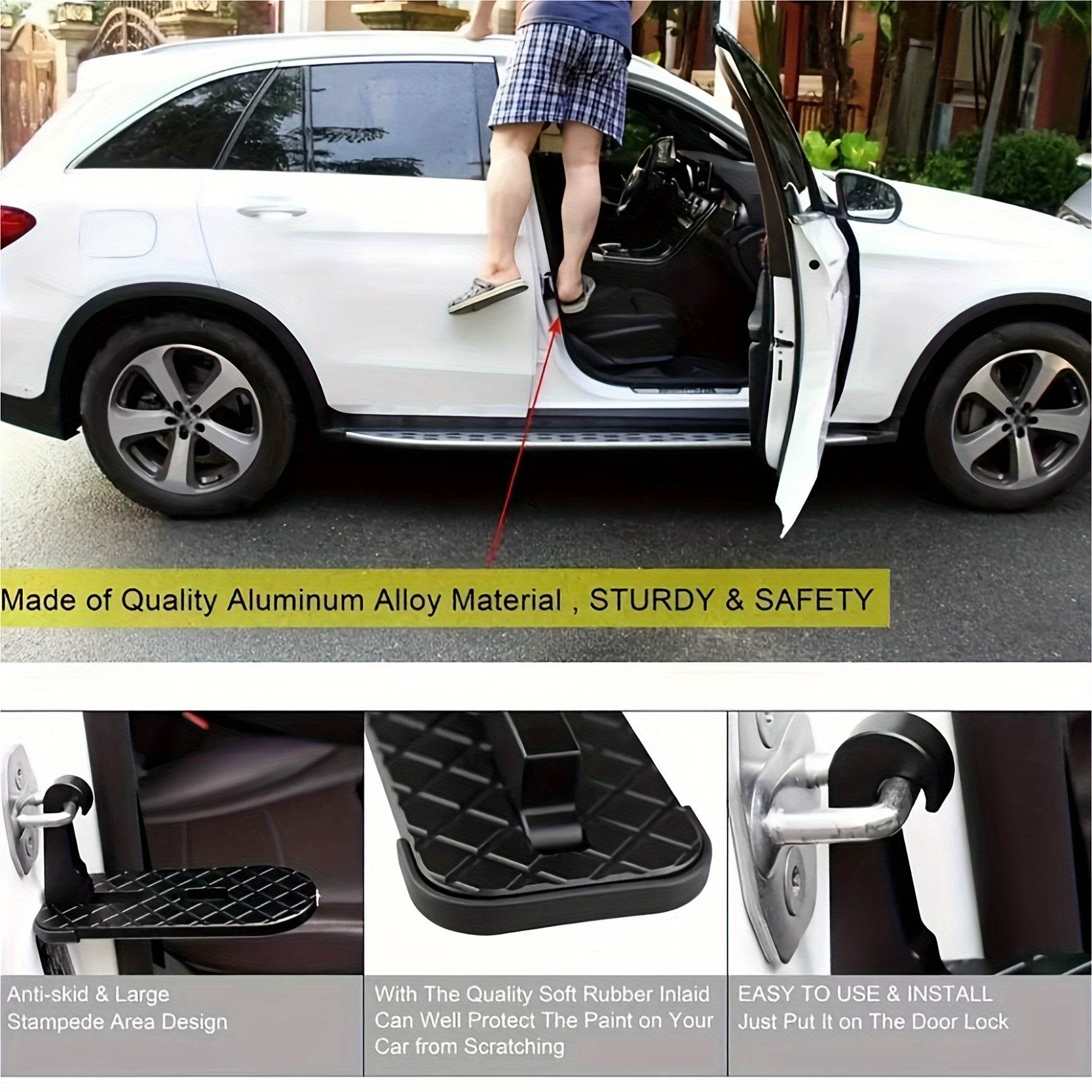 Premium Metal Folding Door Step – Compact Safety Ladder - Autoxmatch