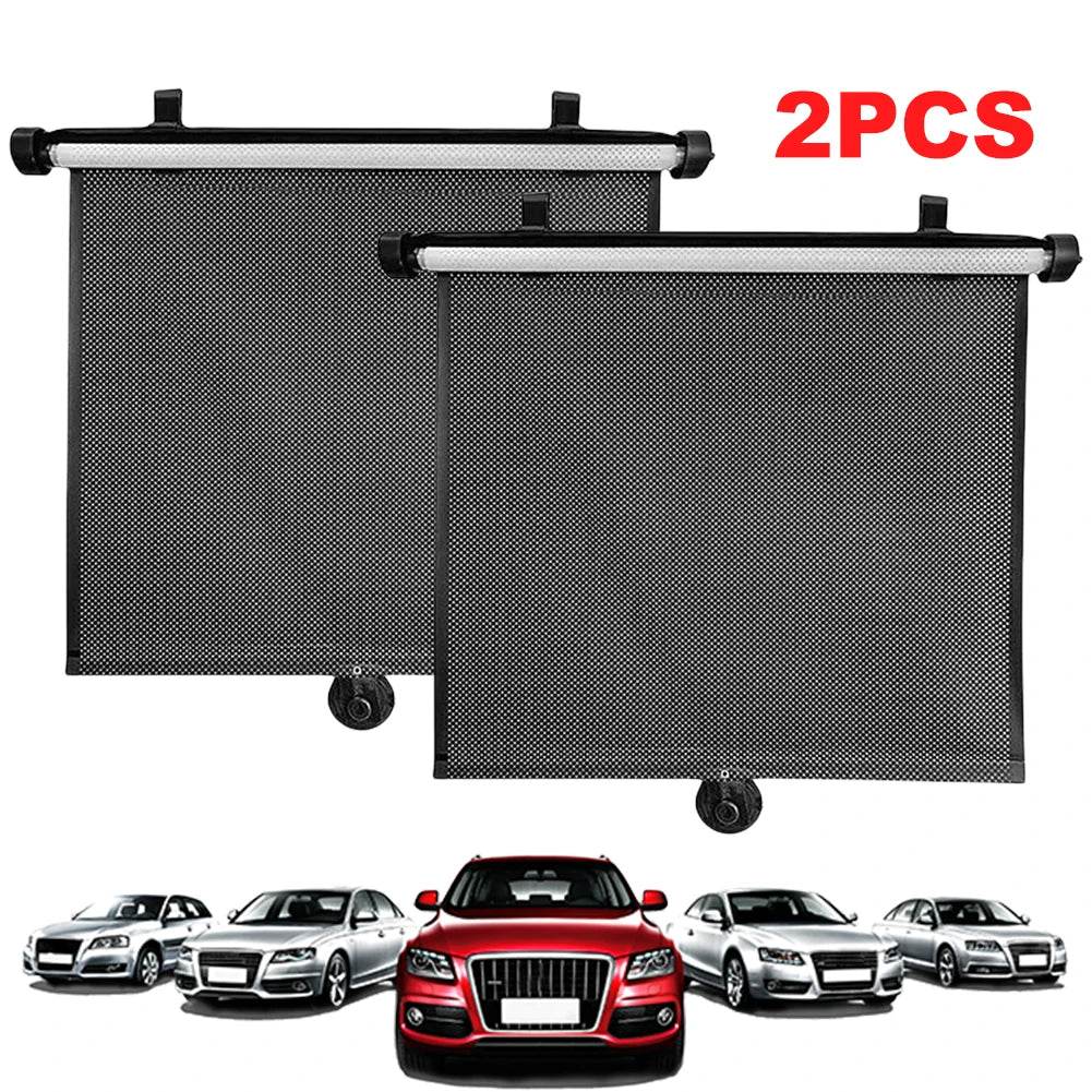 Side window- Car Retractable Sunshade Curtain 2Pcs - Autoxmatch
