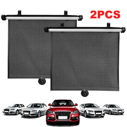 Side window- Car Retractable Sunshade Curtain 2Pcs - Autoxmatch