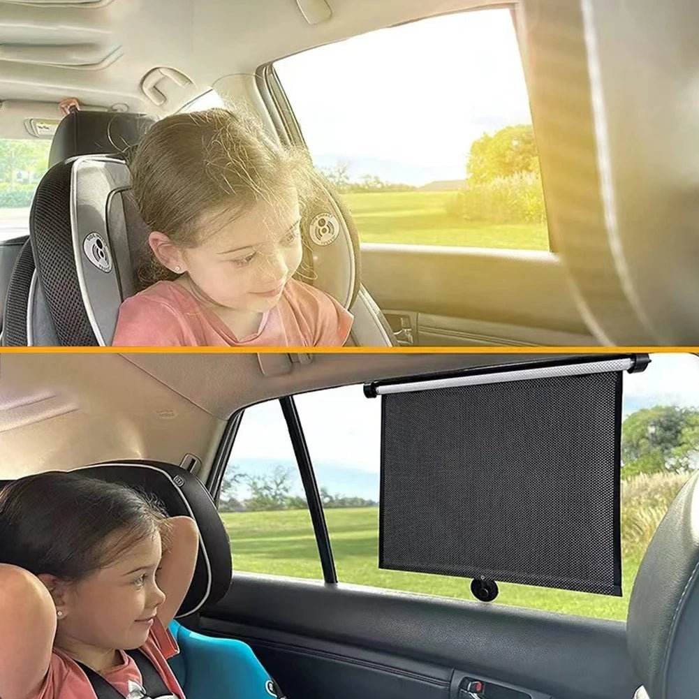 Side window- Car Retractable Sunshade Curtain 2Pcs - Autoxmatch